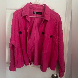 Zara Women's Vibrant Pink Utility Jacket